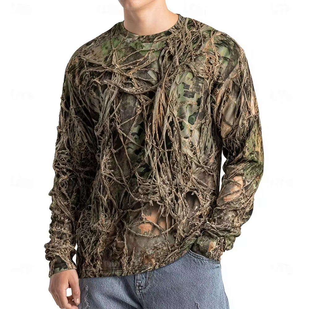 Summer Outdoor Clothing - Men's Camo Animal Print Long Sleeve,3D