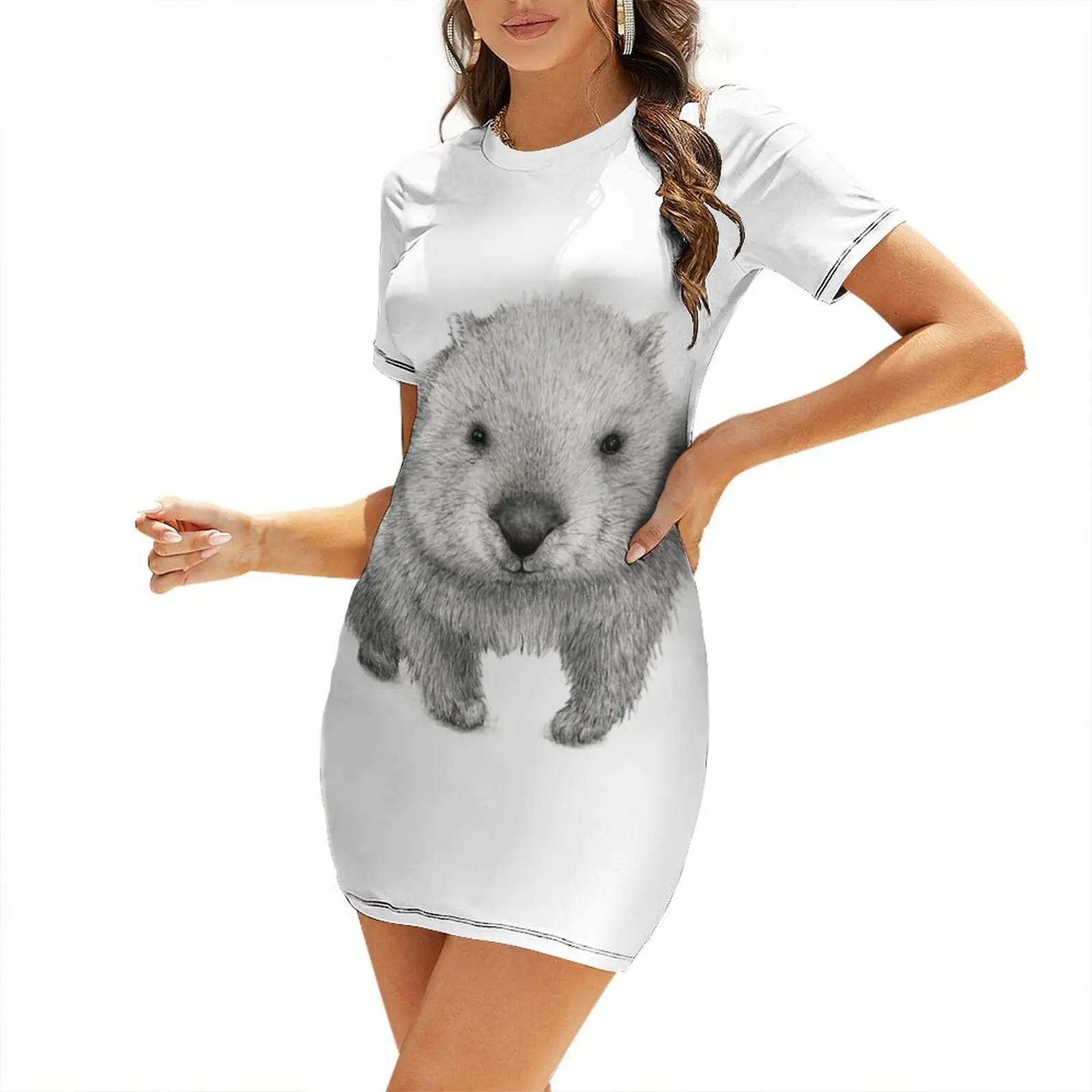 Summer Clothing Women Australia - Wombat Australia Short-Sleeved Dress women's clothing