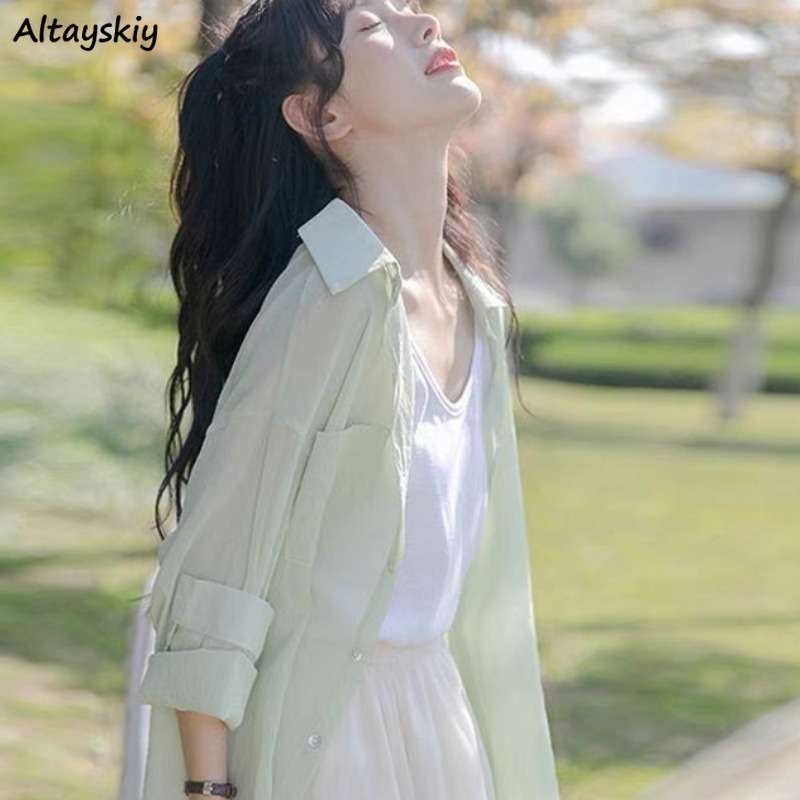 Summer Clothing Young Women - Candy Color Shirts for Women Solid