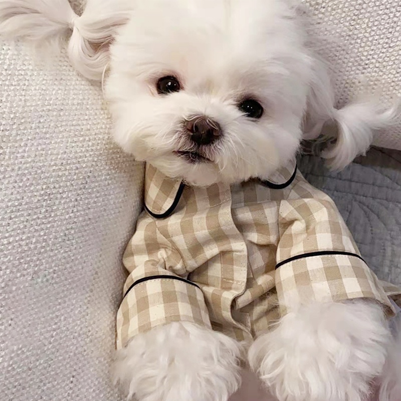 Summer Dog Clothing - Cute Plaid Dog Shirt Summer Pet