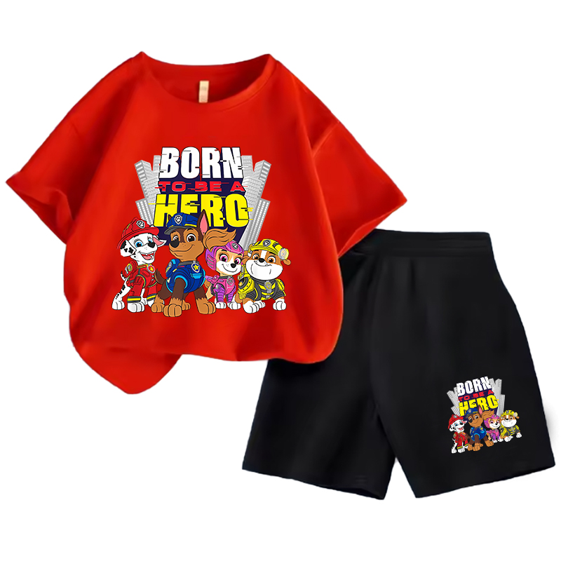 Summer Dog Clothing - Cartoon Paw Patrols Kids Clothes Set