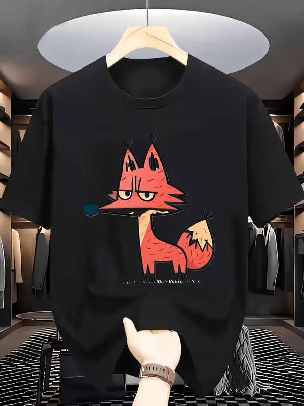 Summer Clothing Cartoon - Cartoon Fox Print T-shirt Summer Casual