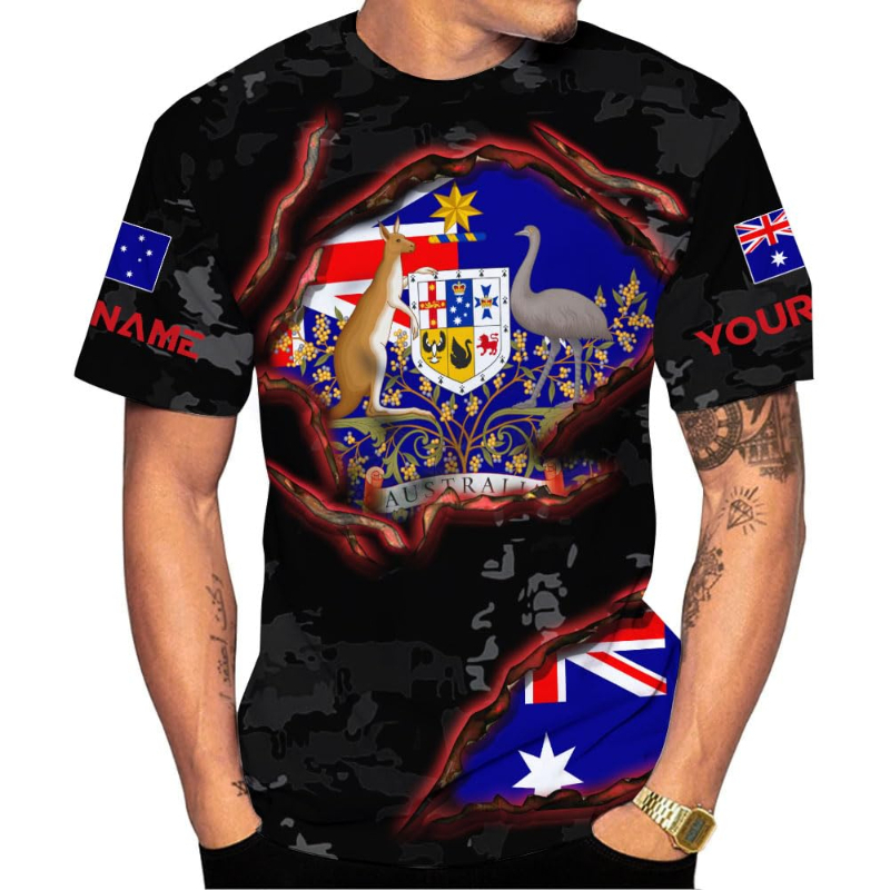 Summer Clothing Women Australia - Custom Name Australia Flag Printed Men