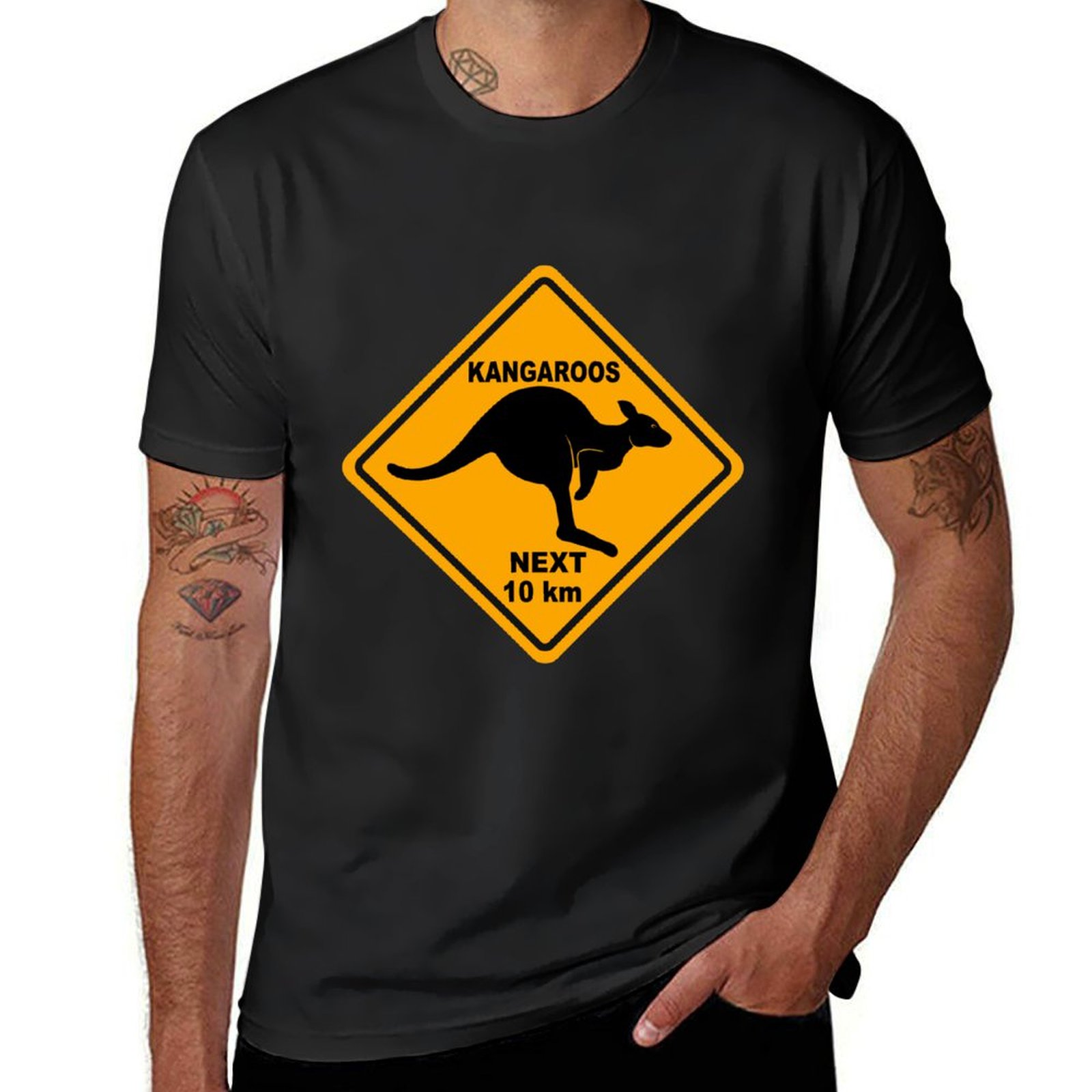 Summer Clothing Next - Kangaroos Next 10 km Sign T-Shirt