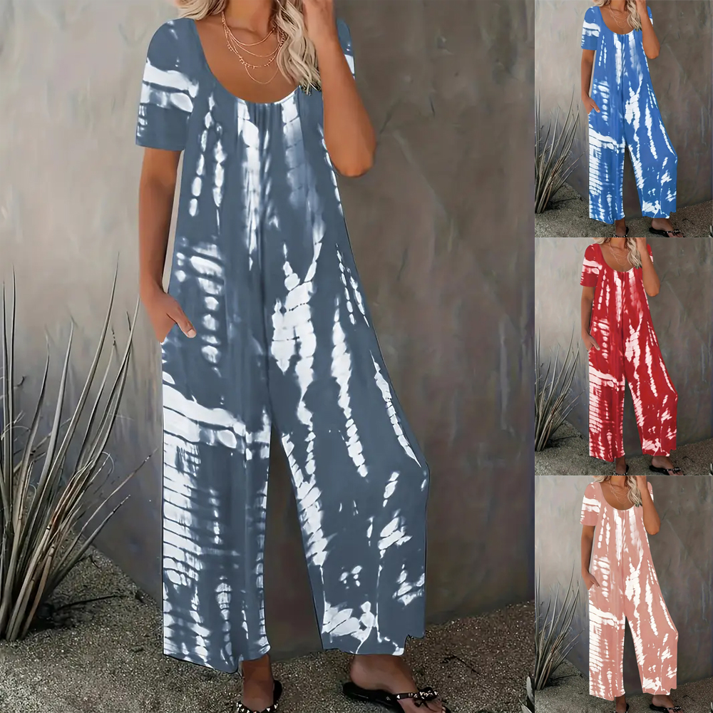 Summer Upf Clothing - Plus Size Stripe Printed Round Neck