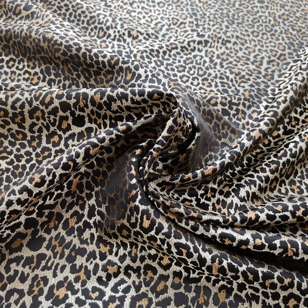 Summer Clothing Material - Yarn Dyed Brocade Jacquard Fabric Leopard