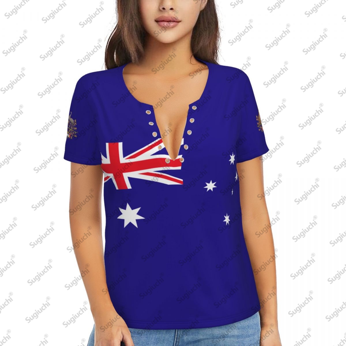 Summer Clothing Women Australia - 2025 Australia Flag Sexy Deep V