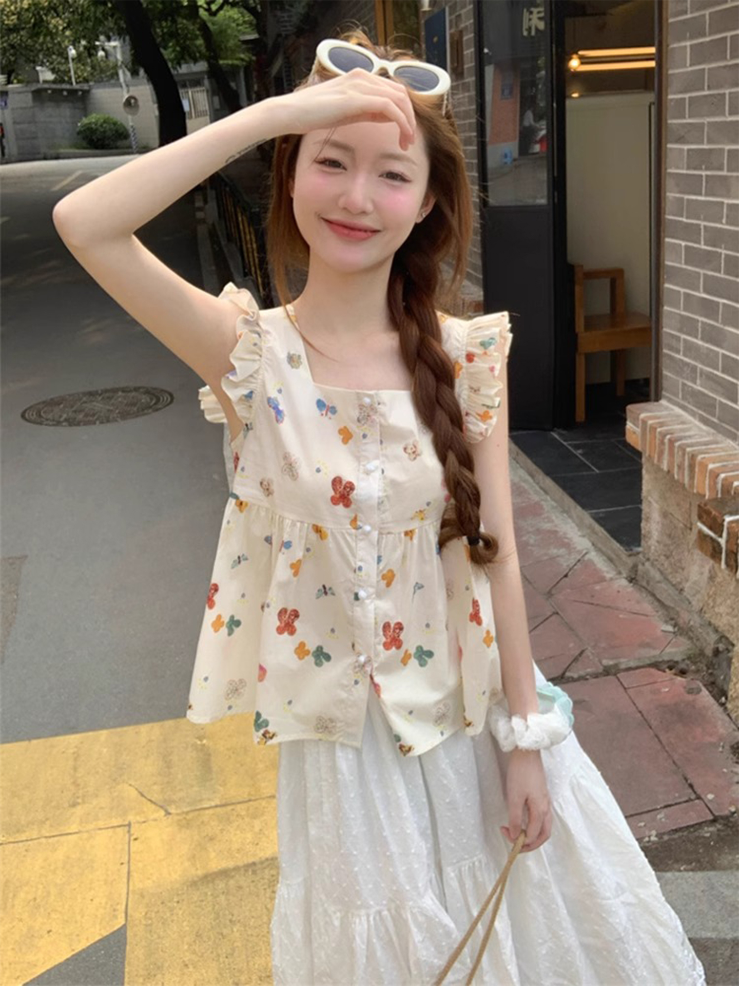 Summer Clothing Young Women - Sweet Style Floral Print Blouse Sleeveless