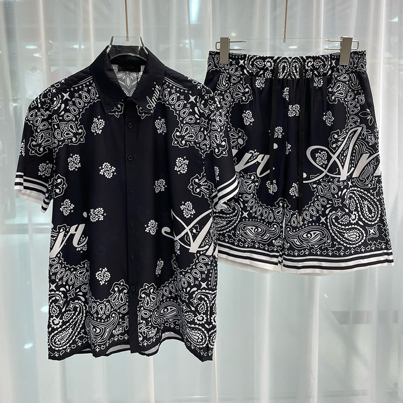 Summer Clothing Trends - Hawaiian mens royal luxury shorts set,2-piece