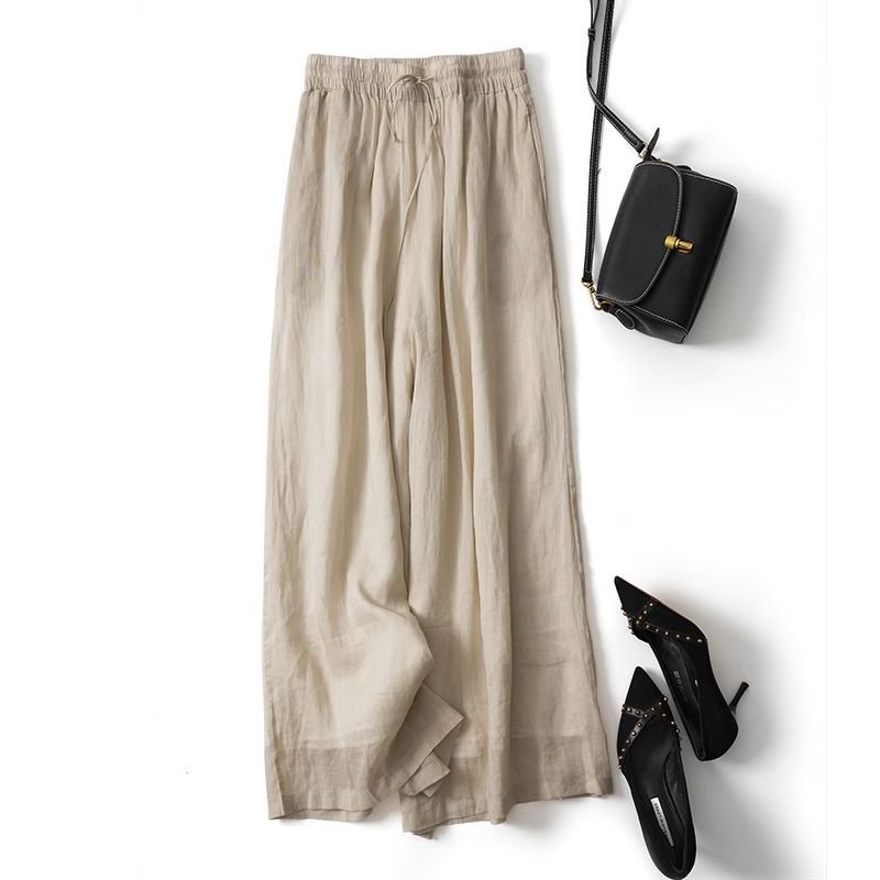 Palazzo Pant Wide - Double-Layer Cotton Linen Wide Leg Pants
