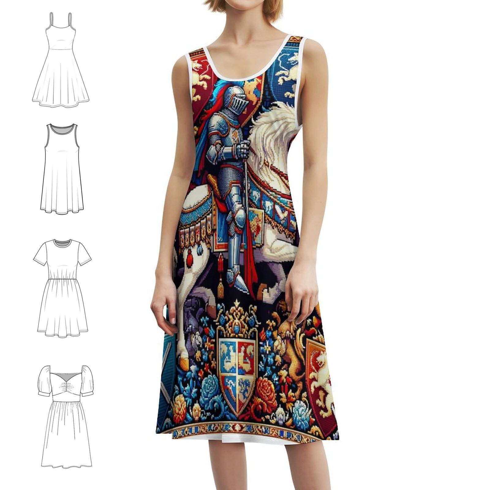 Summer Knights Clothing - Seamless Pattern Knight Kingdom Designs And