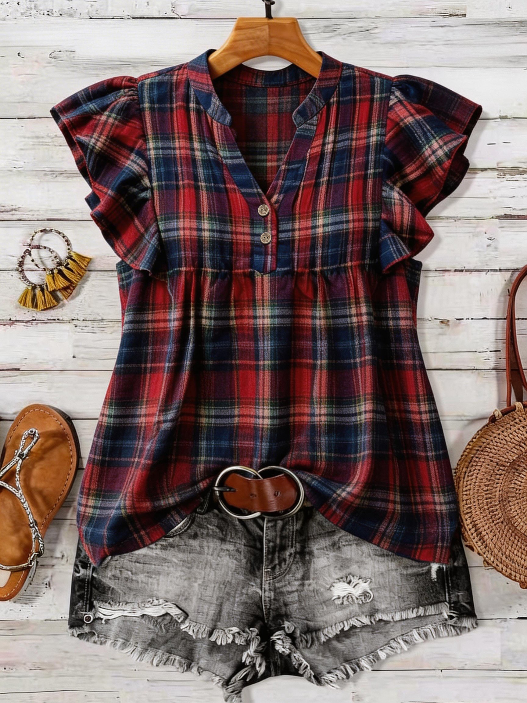 Summer Clothing For 60 Year Old Woman - plus Size Retro round Neck Printed