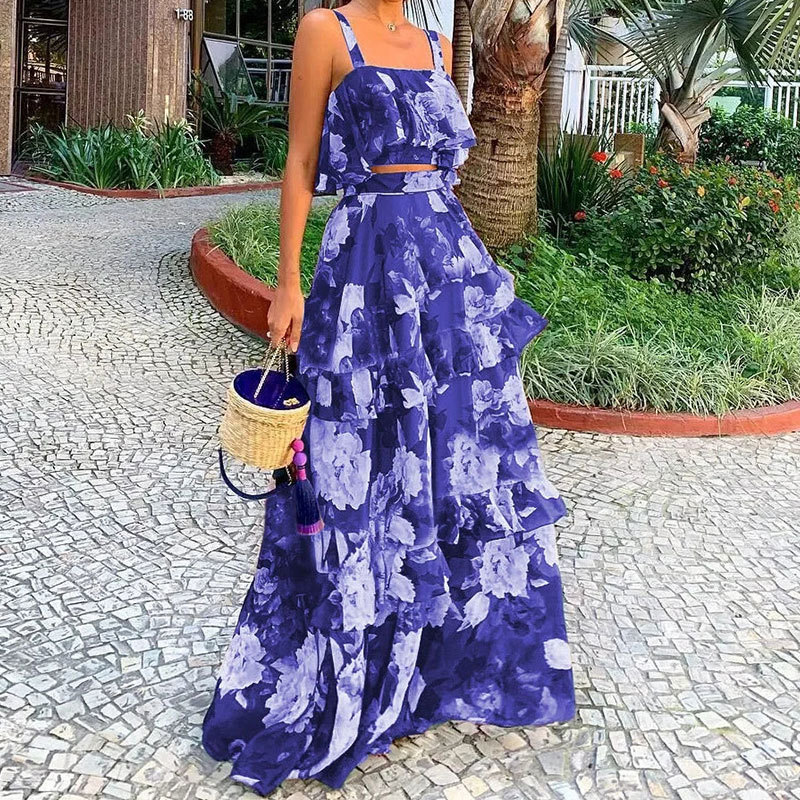 Women's Two Piece Outfits Flor - Summer Clothing Bundle avaliação e preço