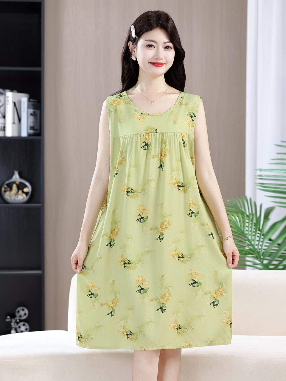 Ladies Cotton Silk Sleeveless  - Summer Clothing For 60 Year Old Woman avaliação e preço