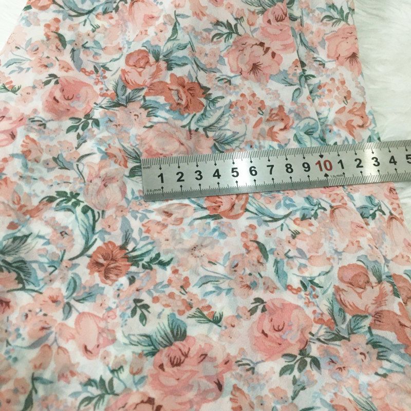 2/3m Floral Print Chiffon Fabr - Summer Clothing Material avaliação e preço