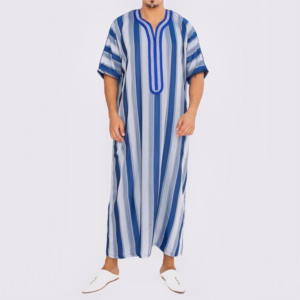 Men's Short Sleeve Long Robe L - Summer Clothing Material avaliação e preço