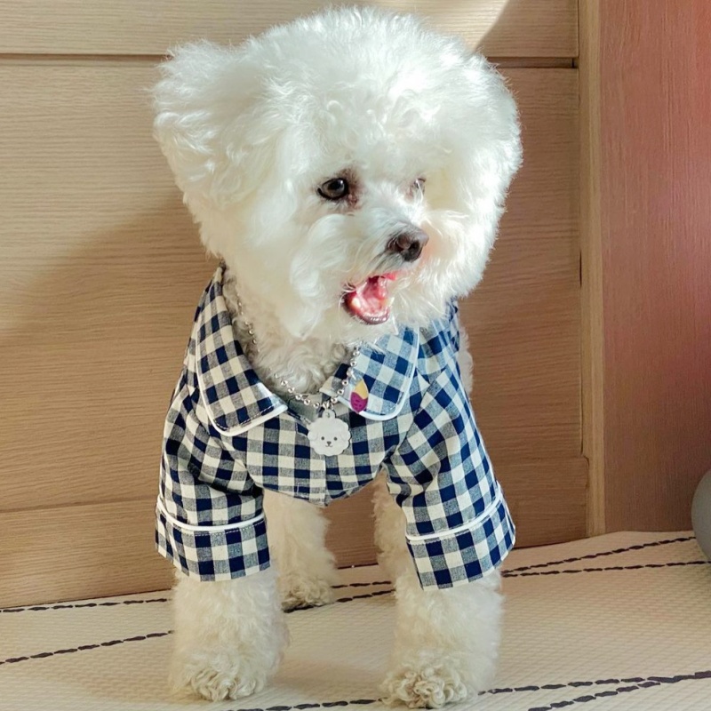 Cute Plaid Dog Shirt Summer Pe - Summer Dog Clothing avaliação e preço