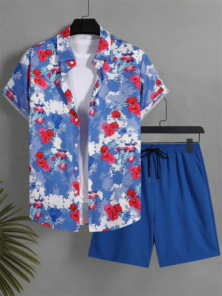 Men's Short-sleeved Shirt Set  - Summer Clothing Trends avaliação e preço