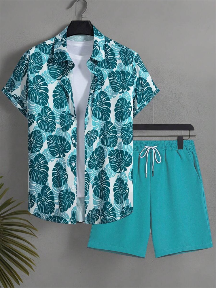 Men's Short-sleeved Shirt Set  - Summer Clothing Trends avaliação e preço