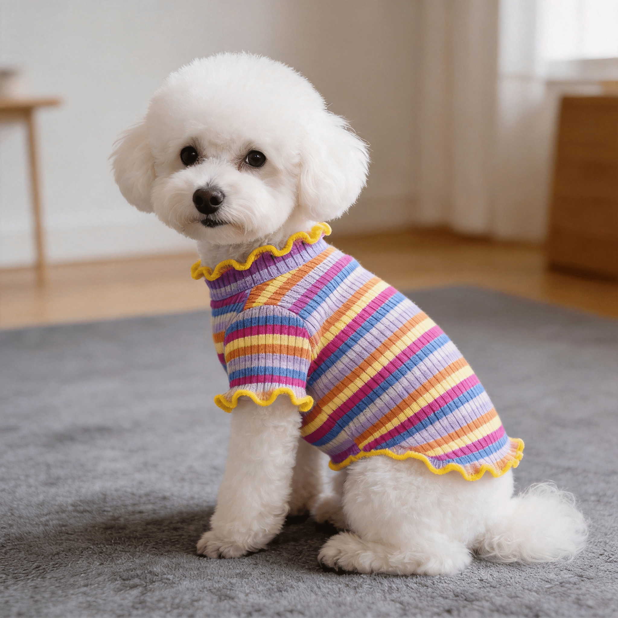 1PC Wide Elastic Stripes Pet D - Summer Dog Clothing avaliação e preço
