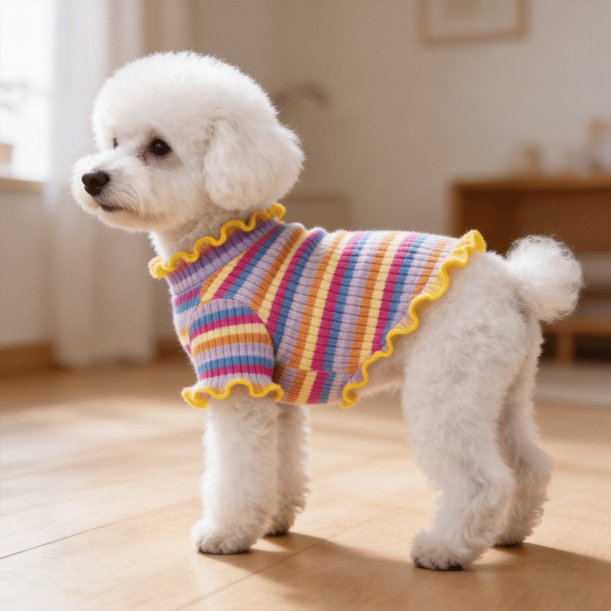 1PC Wide Elastic Stripes Pet D - Summer Dog Clothing avaliação e preço