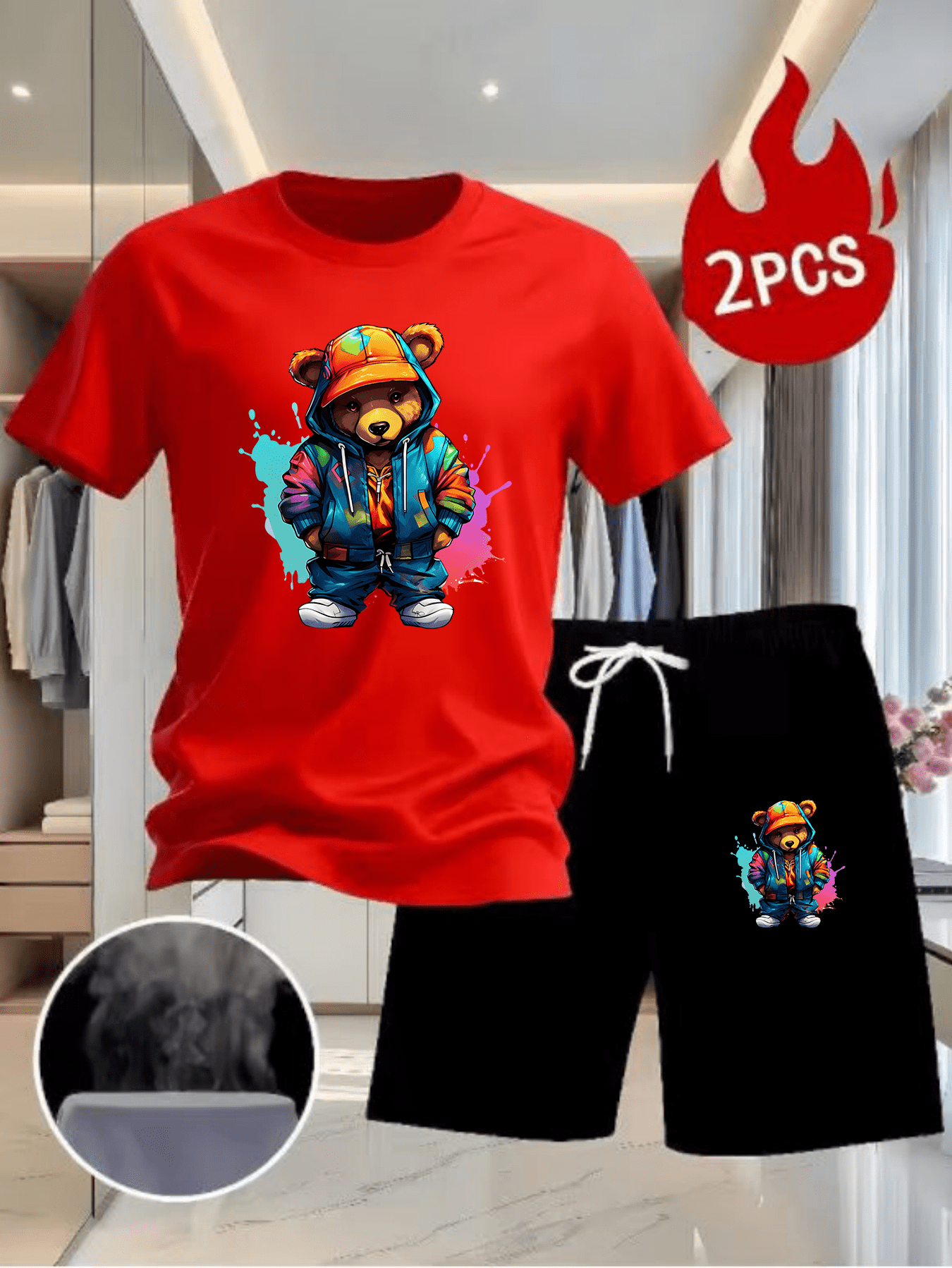 Men Summer 2Pcs High Street Tr - Summer Outdoor Clothing avaliação e preço