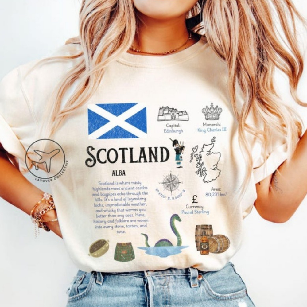 Scotland UK T-Shirt Edinburgh  - Summer Clothing Edinburgh avaliação e preço