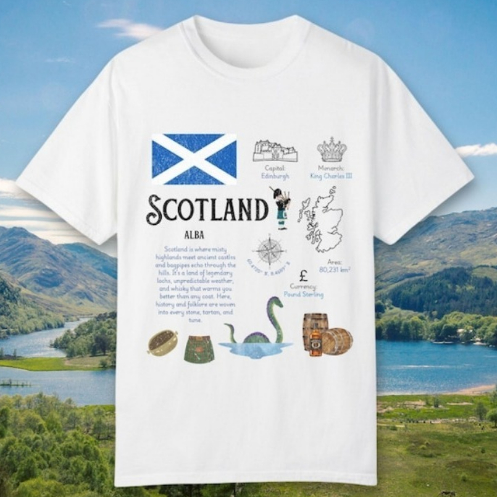 Scotland UK T-Shirt Edinburgh  - Summer Clothing Edinburgh avaliação e preço