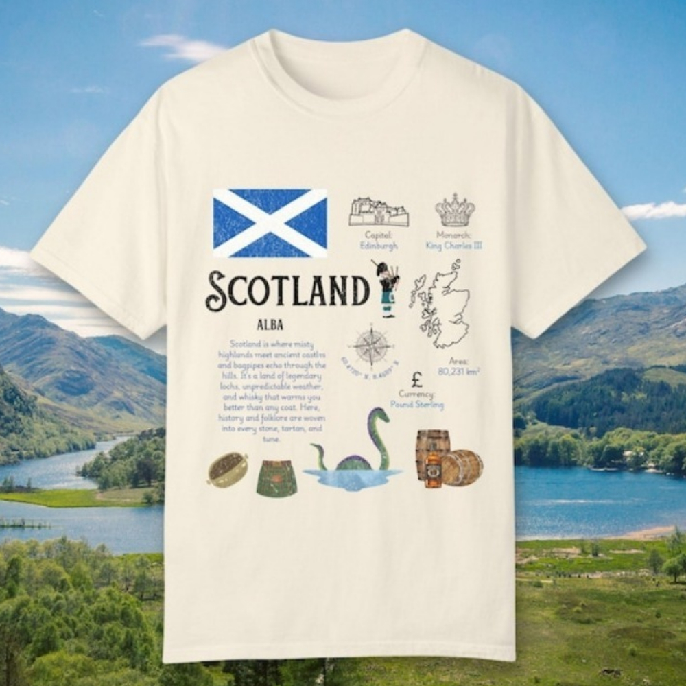 Scotland UK T-Shirt Edinburgh  - Summer Clothing Edinburgh avaliação e preço