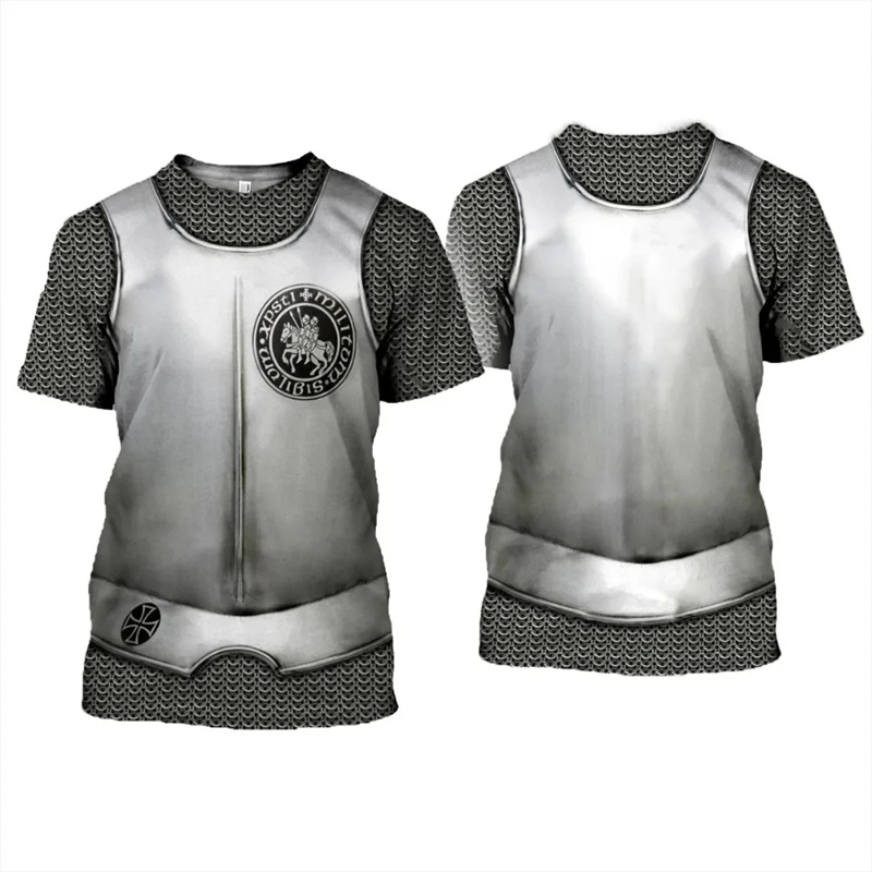 Knights Templar Graphic T-shir - Summer Knights Clothing avaliação e preço