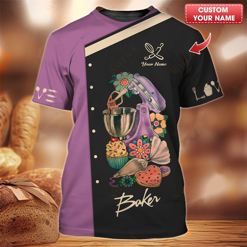 Custom Name Baker Graphic T Sh - Summer Clothing Name avaliação e preço