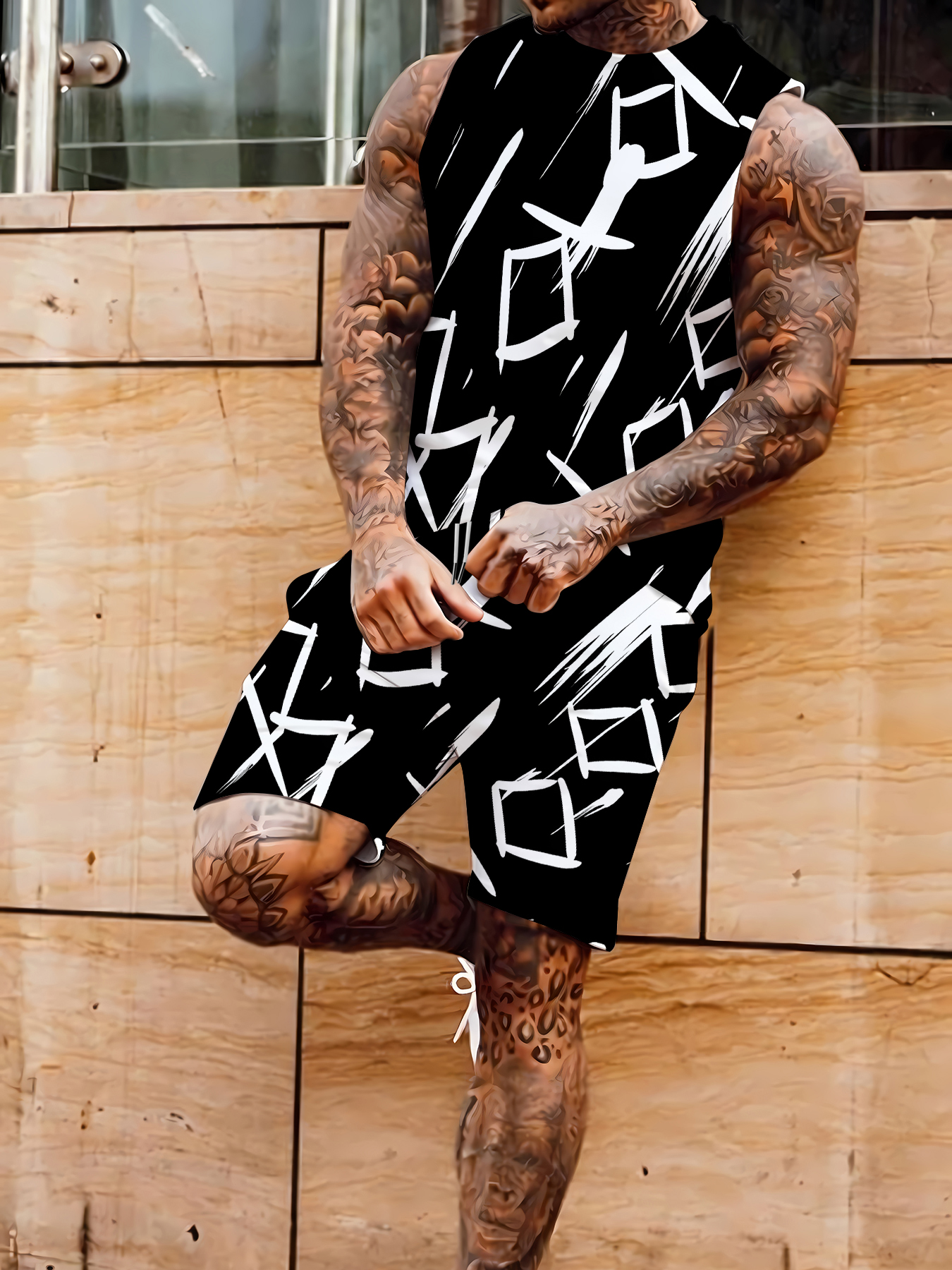 Men's Compression Tank Top and - Summer Outdoor Clothing avaliação e preço
