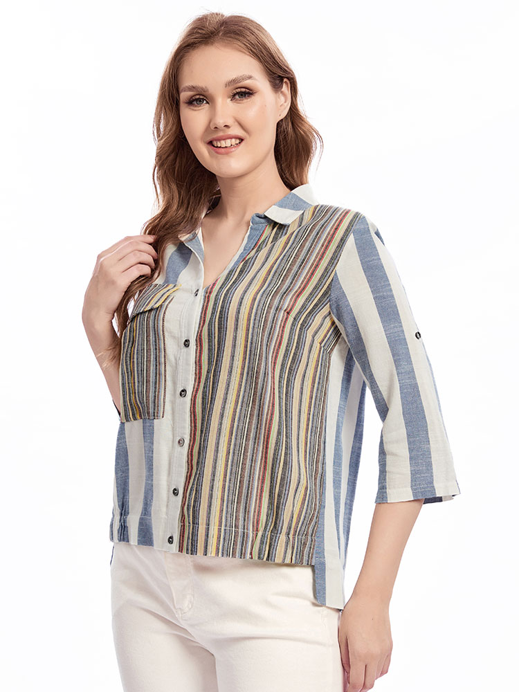 Womens plus size woven lapel s - Summer Clothing For 60 Year Old Woman avaliação e preço
