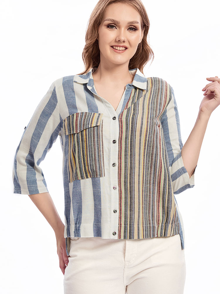 Womens plus size woven lapel s - Summer Clothing For 60 Year Old Woman avaliação e preço