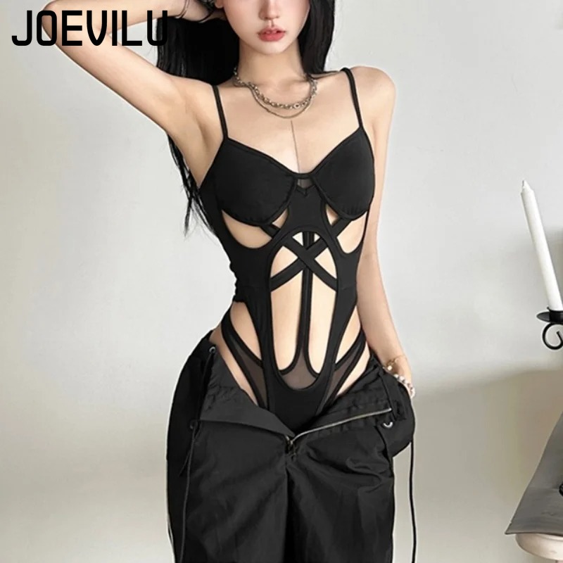 Y2K Black Bodysuit Women Hollo - Summer Clothing Bundle avaliação e preço