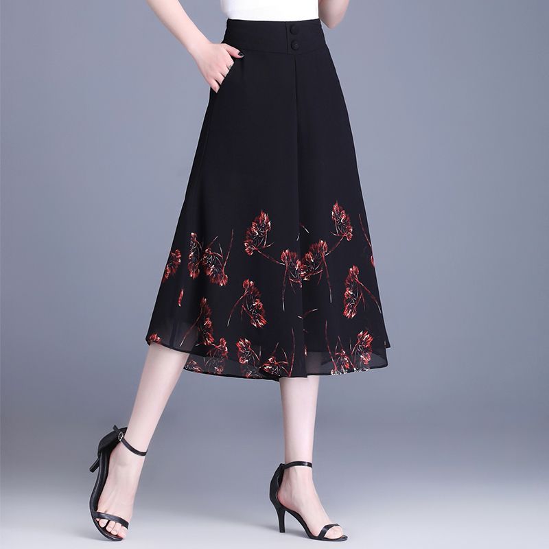 Chiffon Wide Leg Pants Summer  - Summer Clothing For 60 Year Old Woman avaliação e preço
