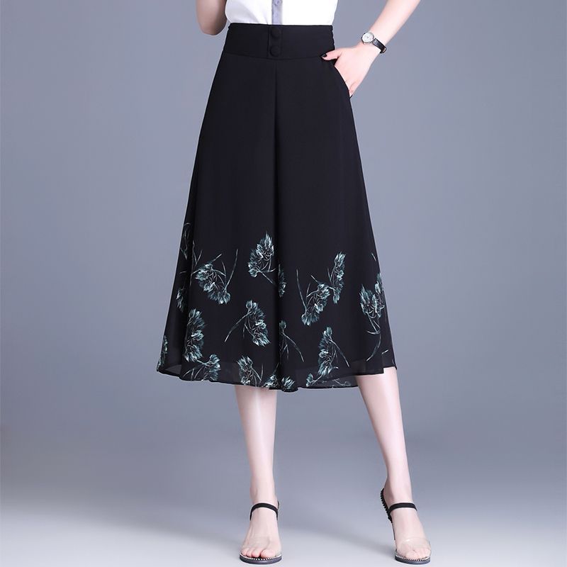 Chiffon Wide Leg Pants Summer  - Summer Clothing For 60 Year Old Woman avaliação e preço
