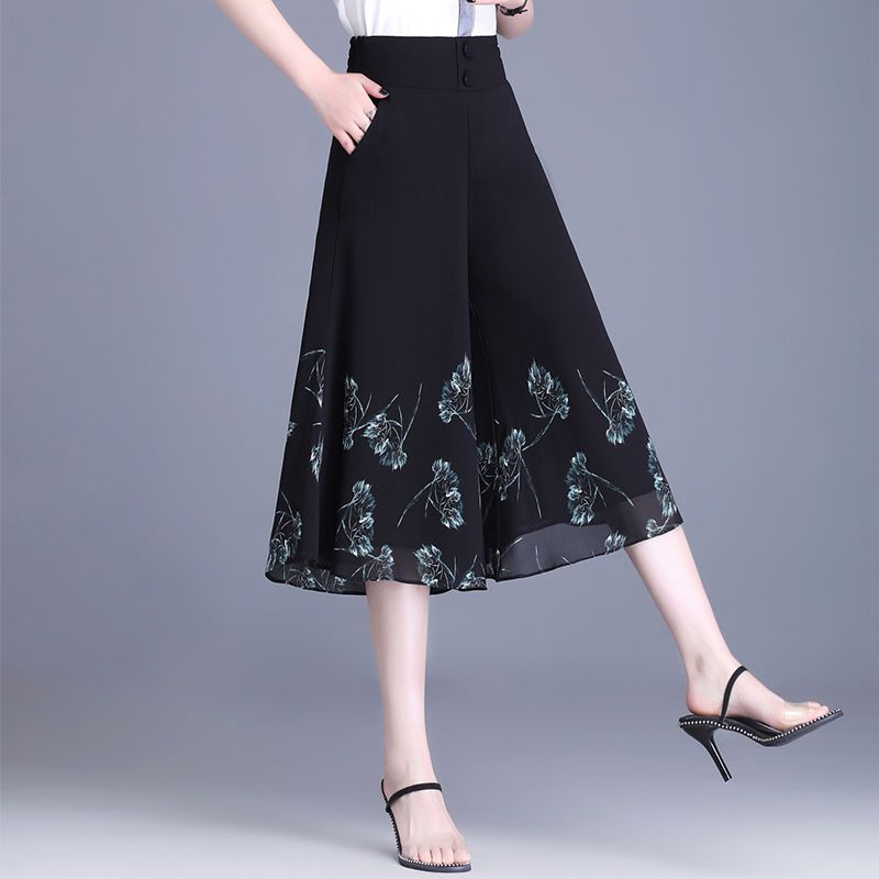 Chiffon Wide Leg Pants Summer  - Summer Clothing For 60 Year Old Woman avaliação e preço