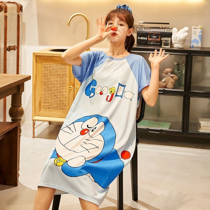Doraemon cute nightdress for w - Summer Nights Clothing avaliação e preço