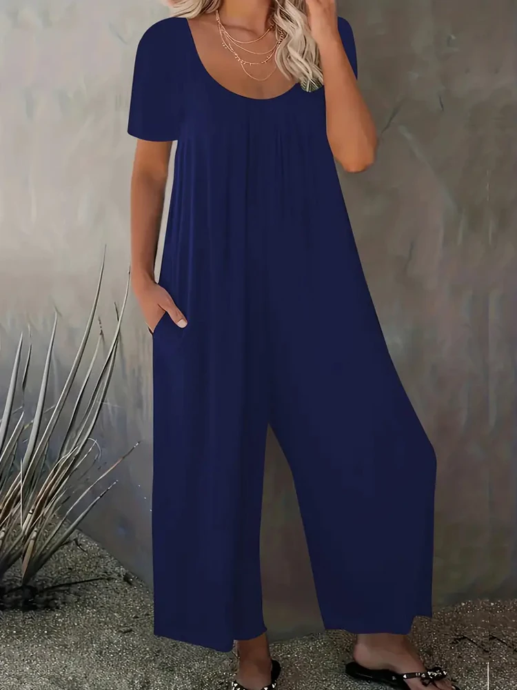 Summer Chic Solid Casual Pocke - Summer Clothing For 60 Year Old Woman avaliação e preço