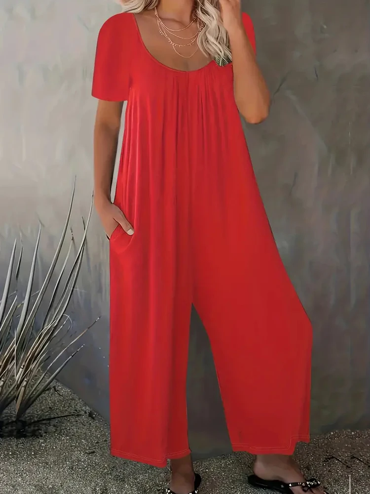 Summer Chic Solid Casual Pocke - Summer Clothing For 60 Year Old Woman avaliação e preço