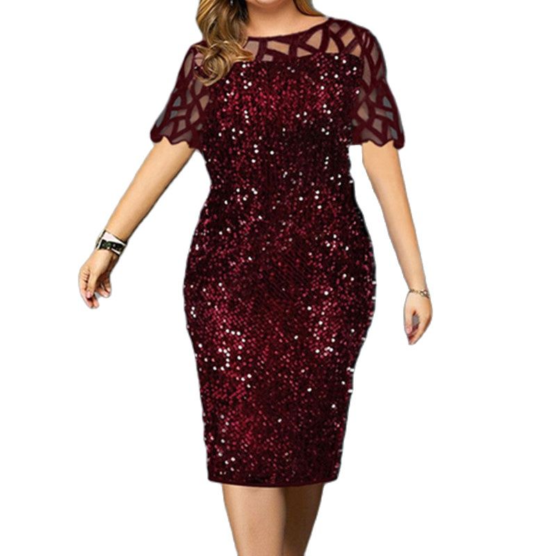 2022 Women Shiny Party Dresses - Summer Clothing For 60 Year Old Woman avaliação e preço