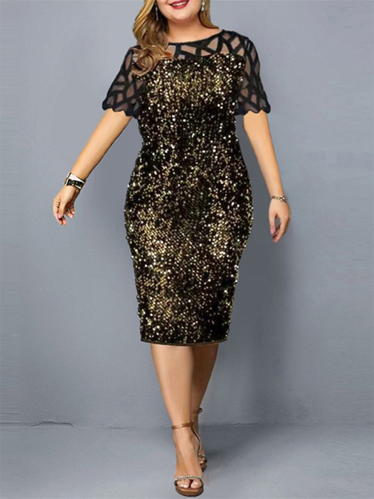 2022 Women Shiny Party Dresses - Summer Clothing For 60 Year Old Woman avaliação e preço