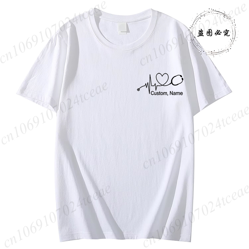 Custom Name Nurse Shirt Stetho - Summer Clothing Name avaliação e preço