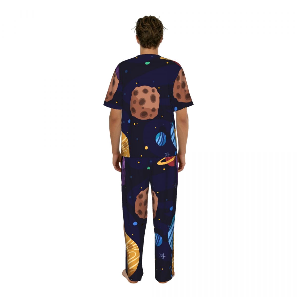 Men Pajamas Suit Short Sleeved - Summer Clothing Cartoon avaliação e preço