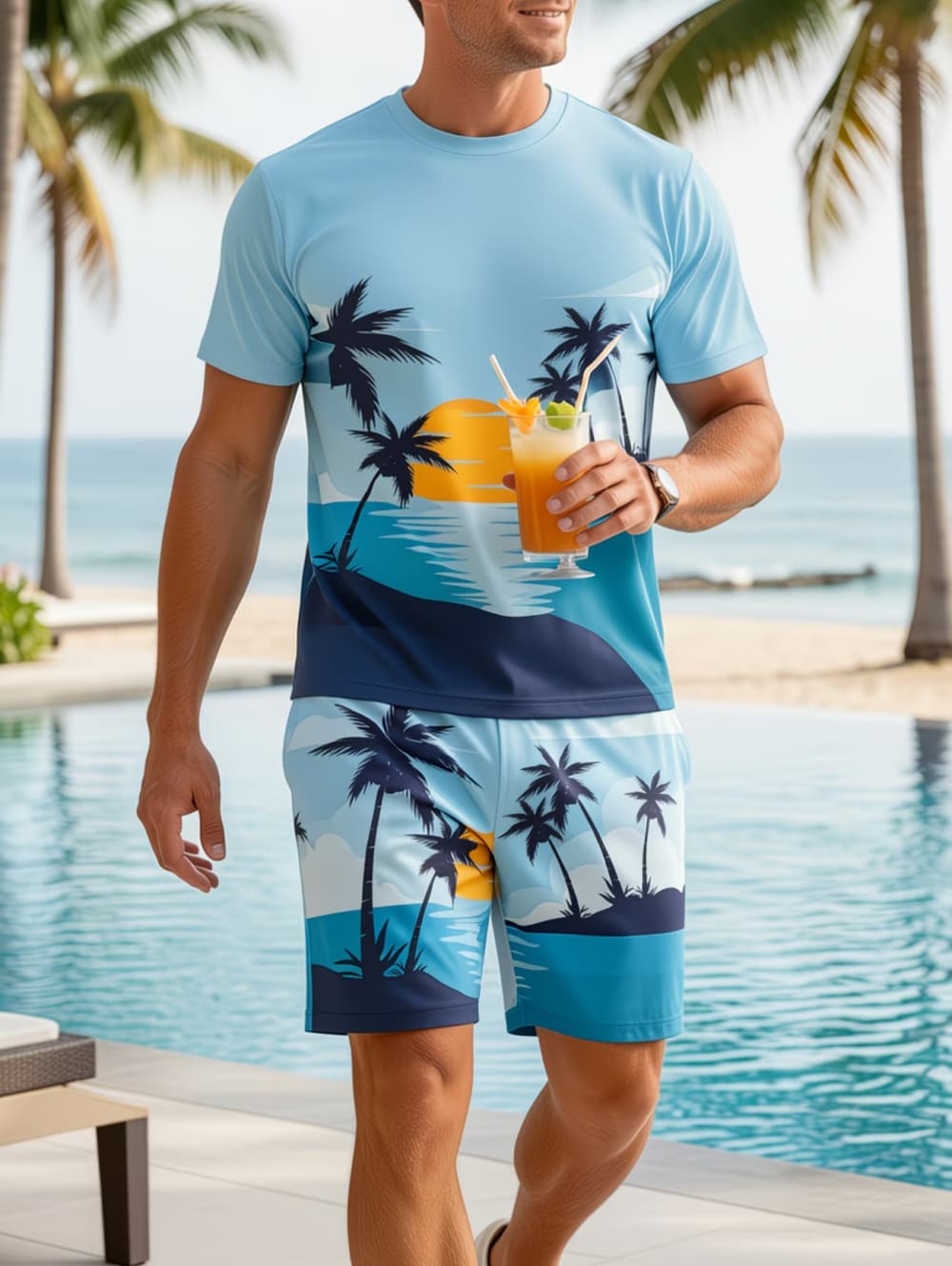2026 Men's 2 Piece Set Hawaiia - Summer Outdoor Clothing avaliação e preço