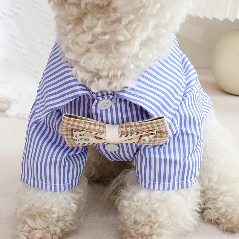 Pet Dog Clothes Bowknot Stripe - Summer Dog Clothing avaliação e preço