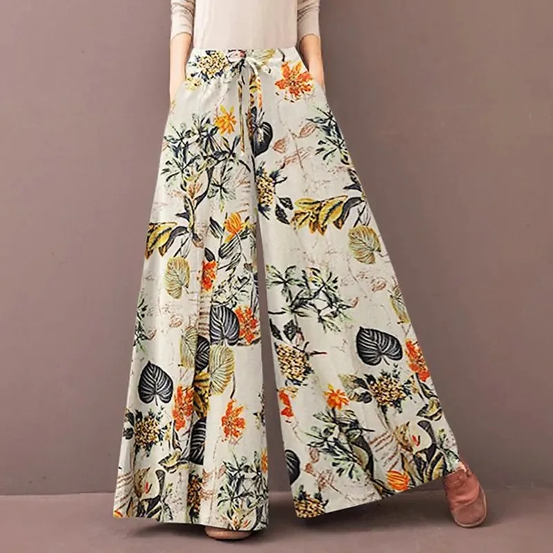 Boho Floral Wide Leg Pants Wom - Palazzo Pant Wide avaliação e preço