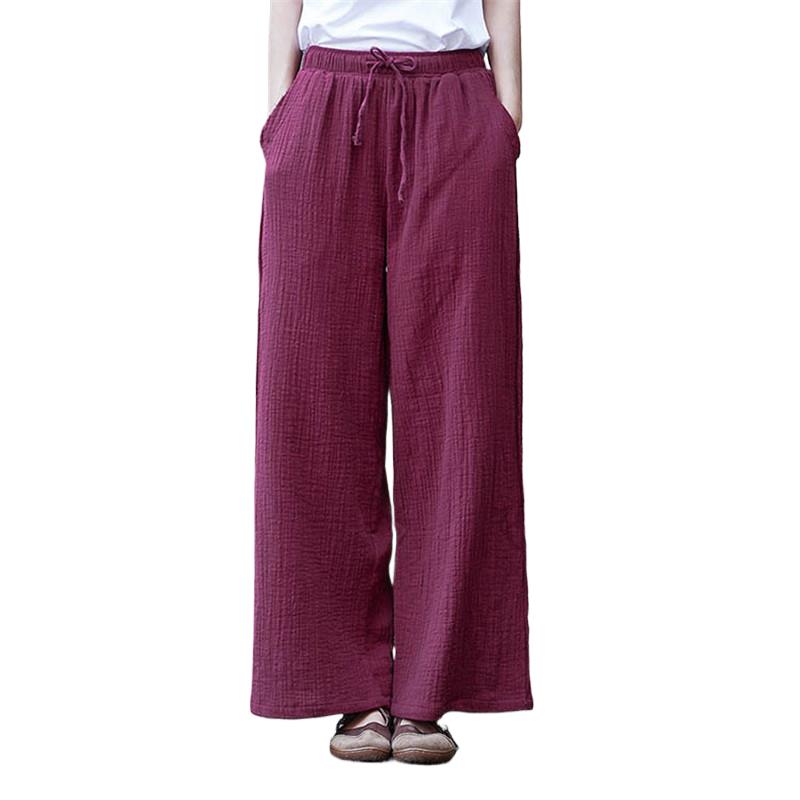 Fashion Lace-up Wide Leg Pants - Palazzo Pant Wide avaliação e preço