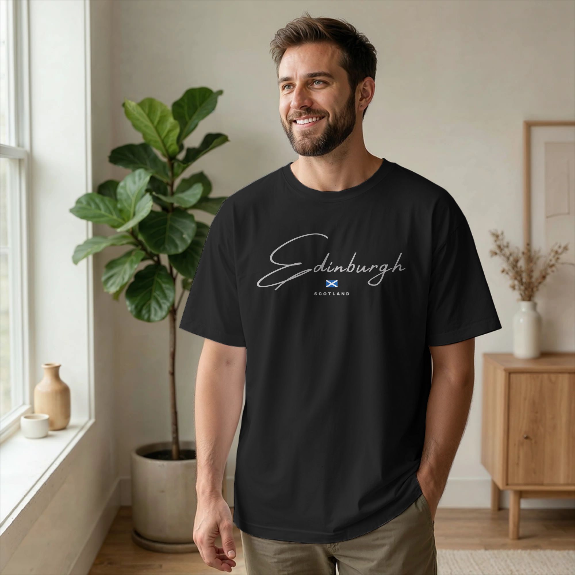 Men T-Shirt Edinburgh Scotland - Summer Clothing Edinburgh avaliação e preço